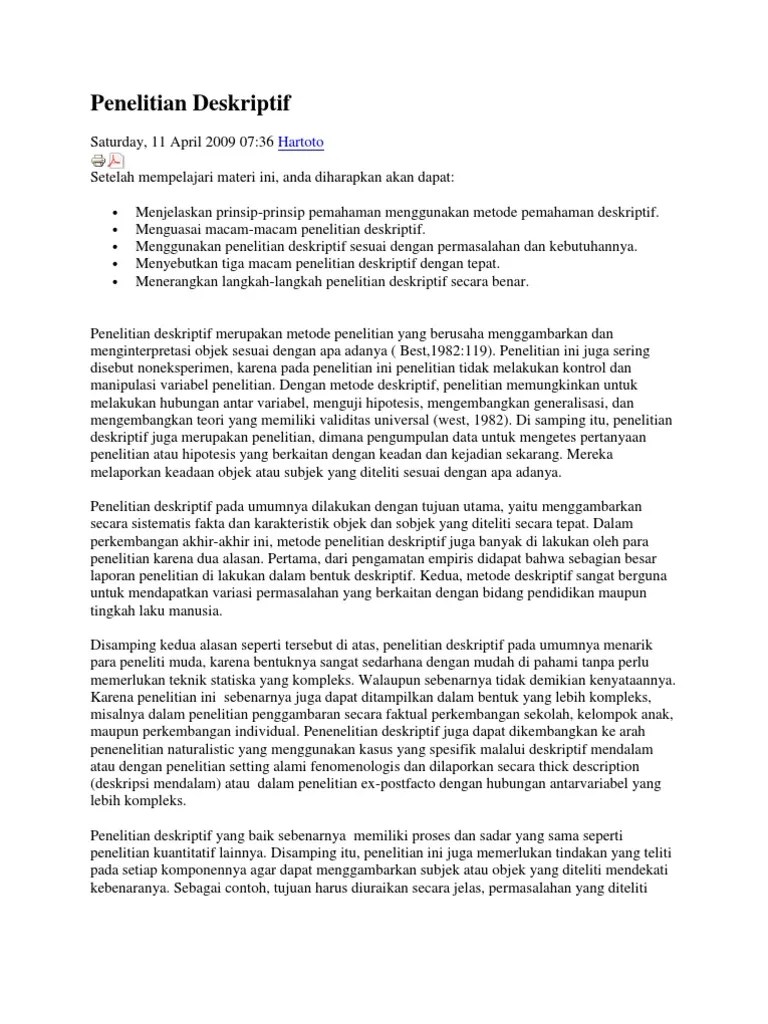 Penelitian Deskriptif | PDF