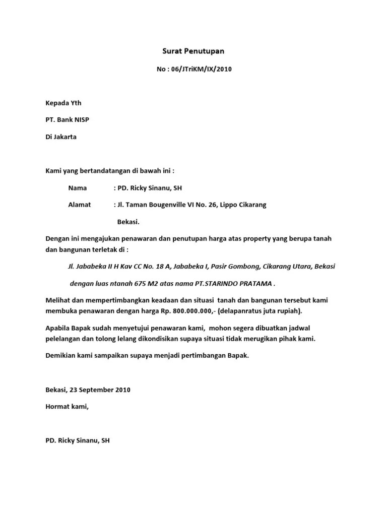 Contoh Surat Penawaran Gula Pasir - Contoh Surat