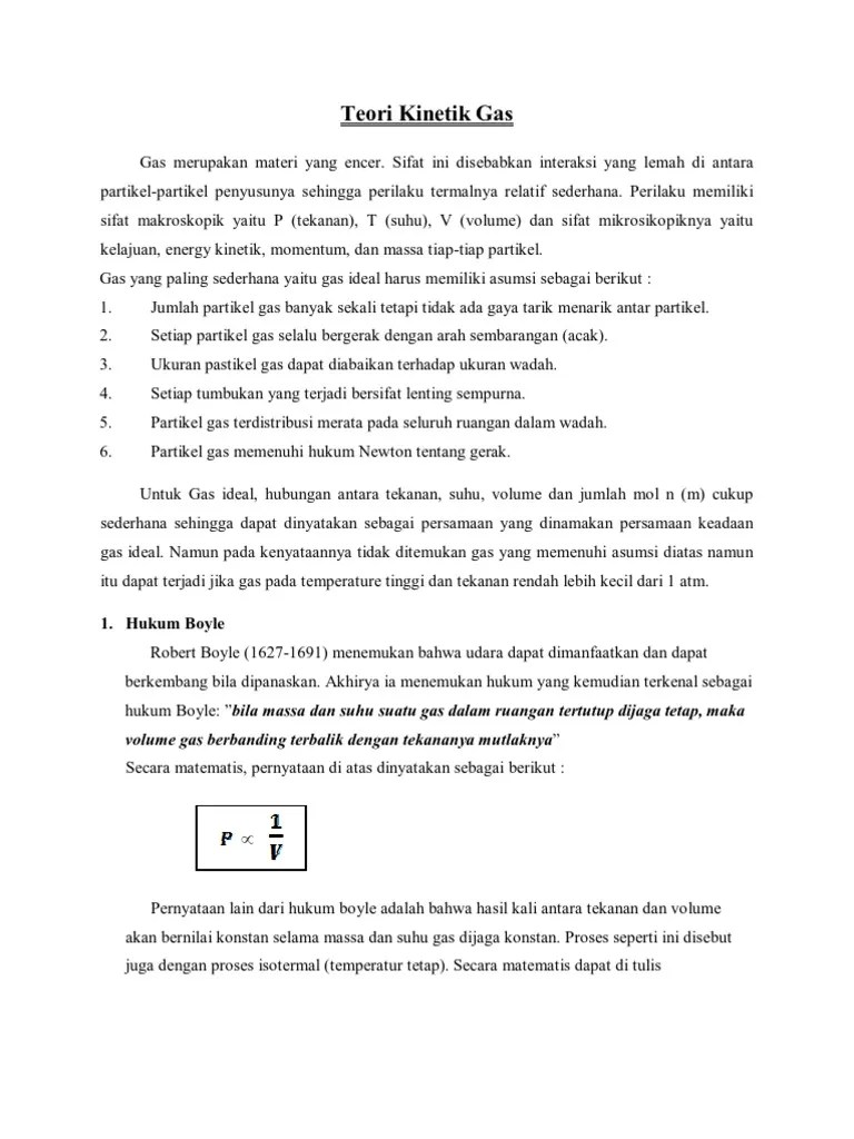 Materi Teori Kinetik Gas | PDF