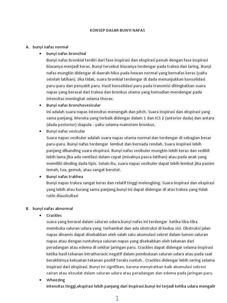Konsep Dasar Bunyi Nafas | PDF