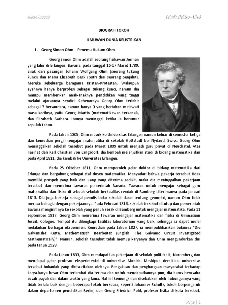 Biografi Tokoh Satuan Listrik | PDF
