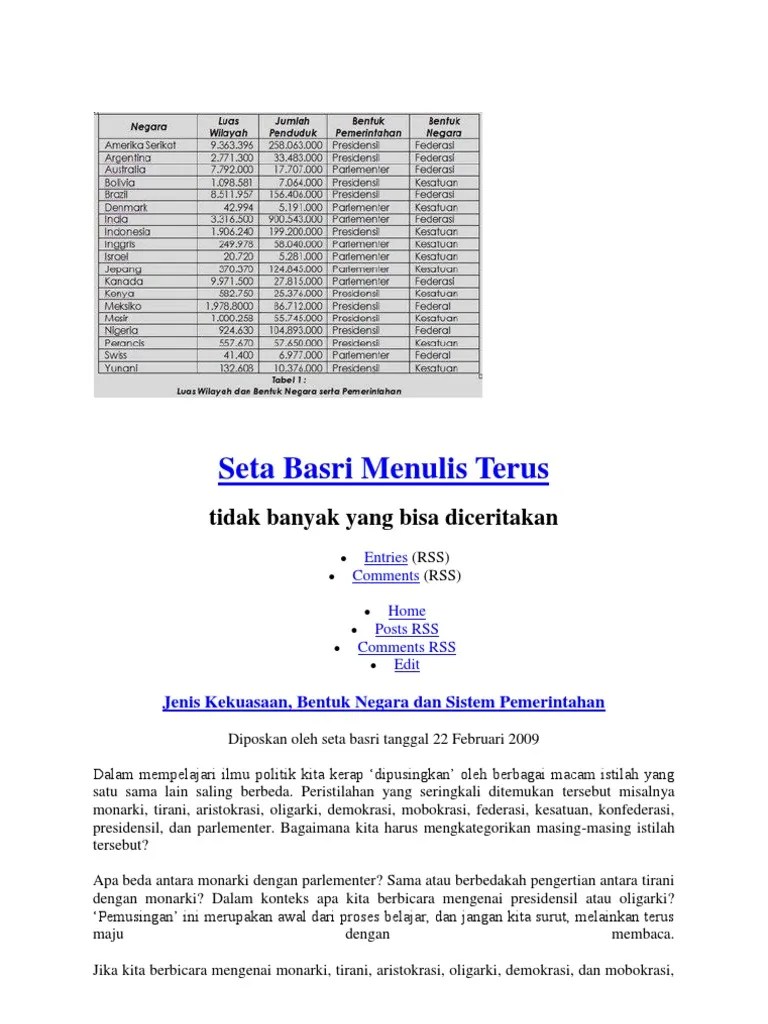 Bentuk Negara | PDF