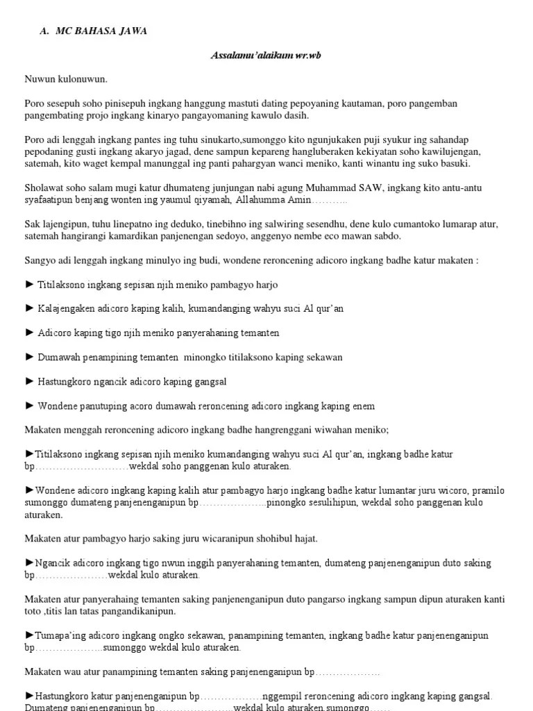 MC Bahasa Jawa | PDF