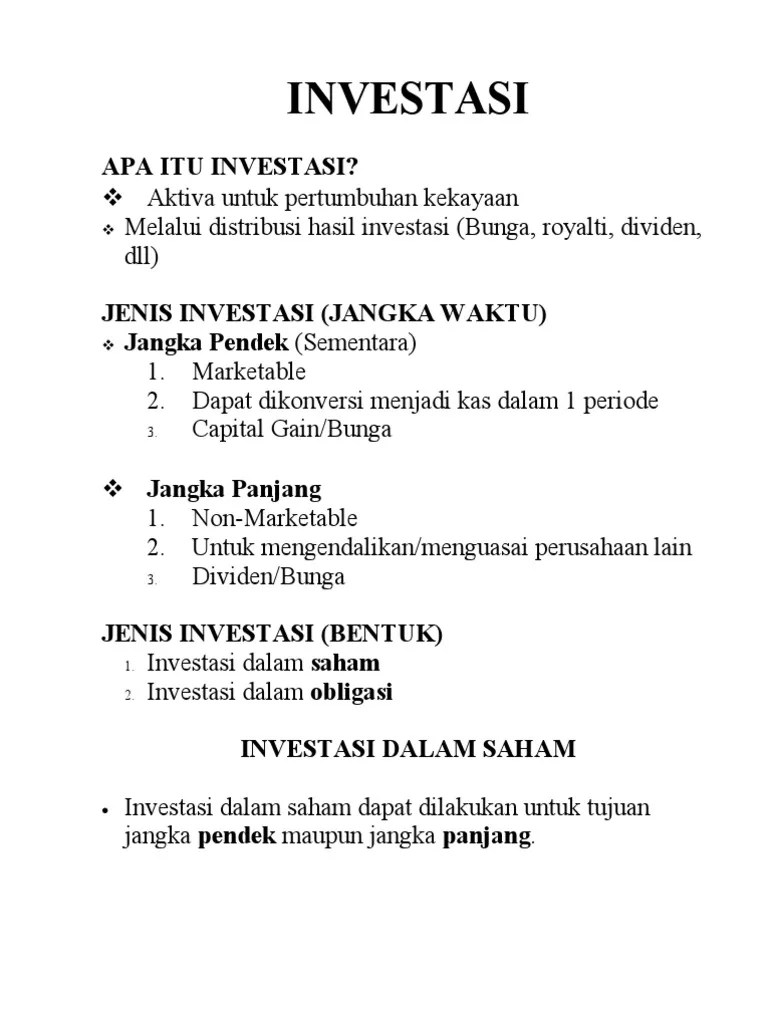 Investasi Terbaik Jangka Pendek 2021