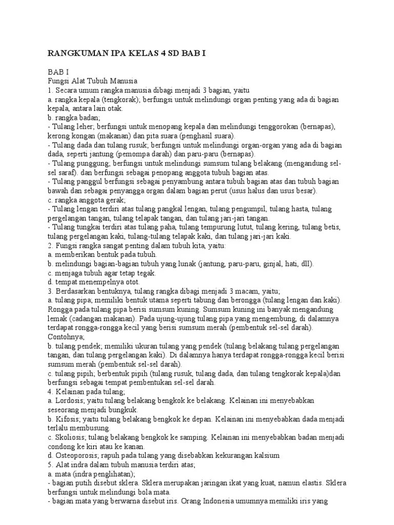 Rangkuman Ipa Kelas 4 SD | PDF