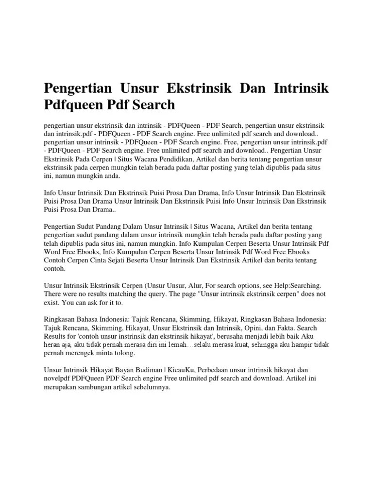 Contoh Cerpen Beserta Strukturnya Dan Unsur Intrinsiknya