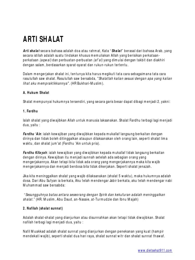 Doa Sholat Wajib Lima Waktu