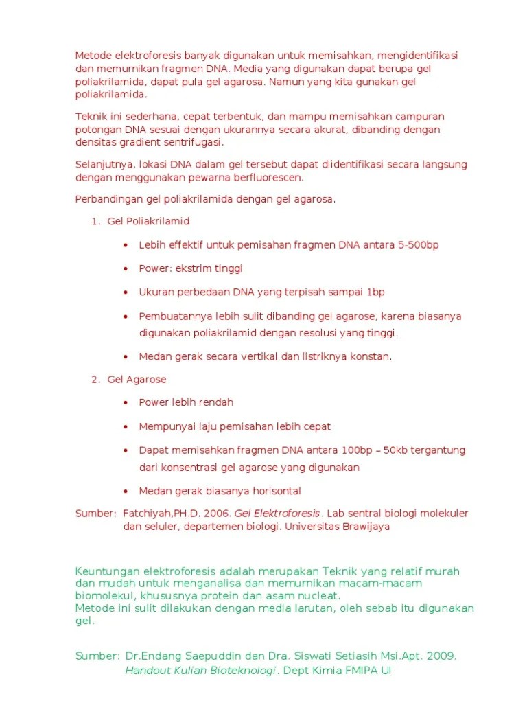 Kelebihan Dan Kekurangan Elektroforesis | PDF