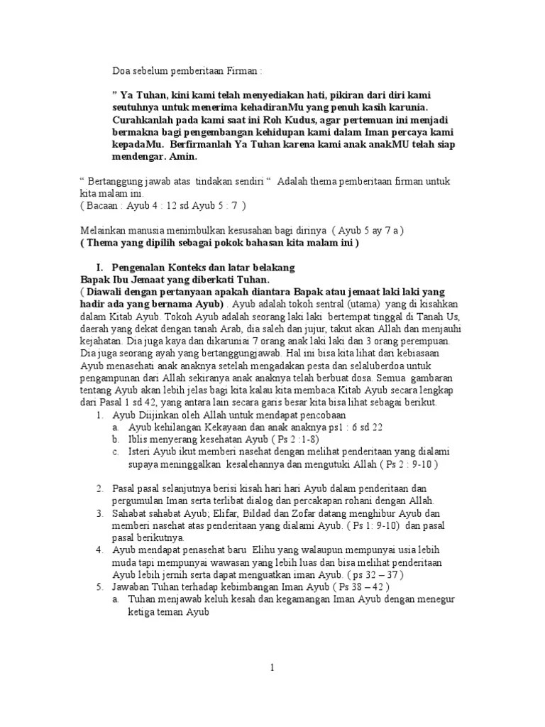 Contoh Doa Firman - Dakwah Islami