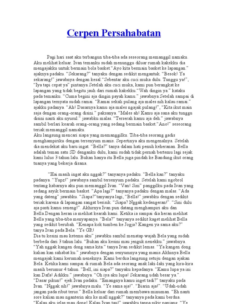 Cerpen Sahabat Terbaik Untuk Selamanya – Tulisan