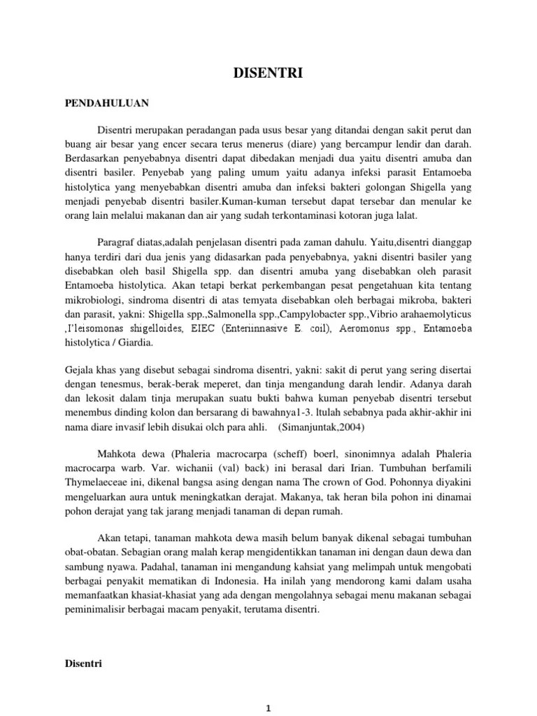 Disentri, Diare Akut, Ulceratif Kolitis | PDF