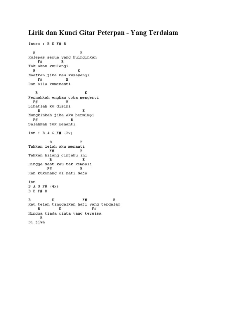 Lirik Dan Kunci Gitar Peterpan 2 | PDF