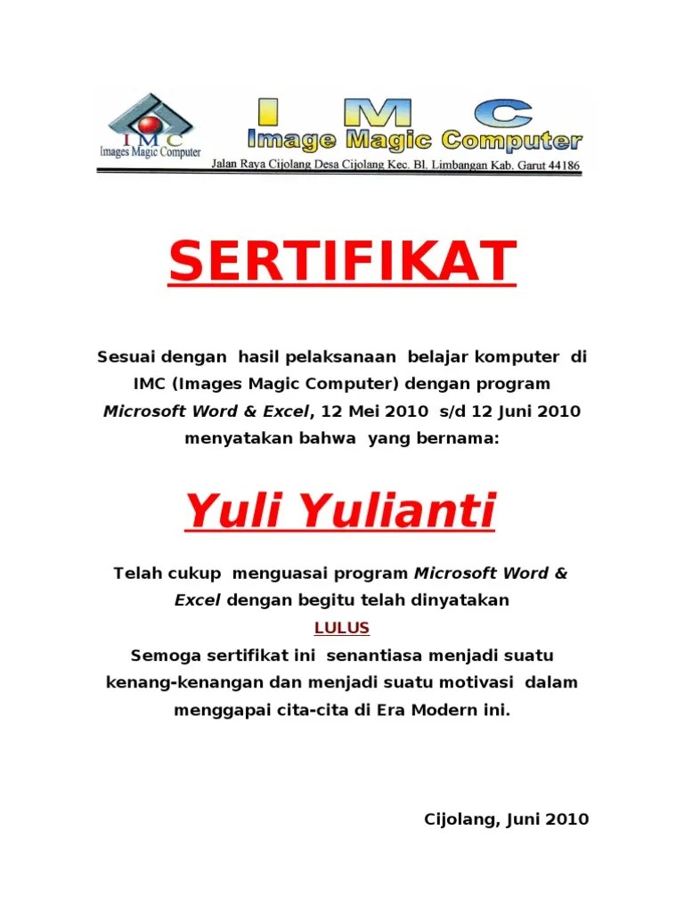 Soal Ujian Sertifikasi Microsoft Office