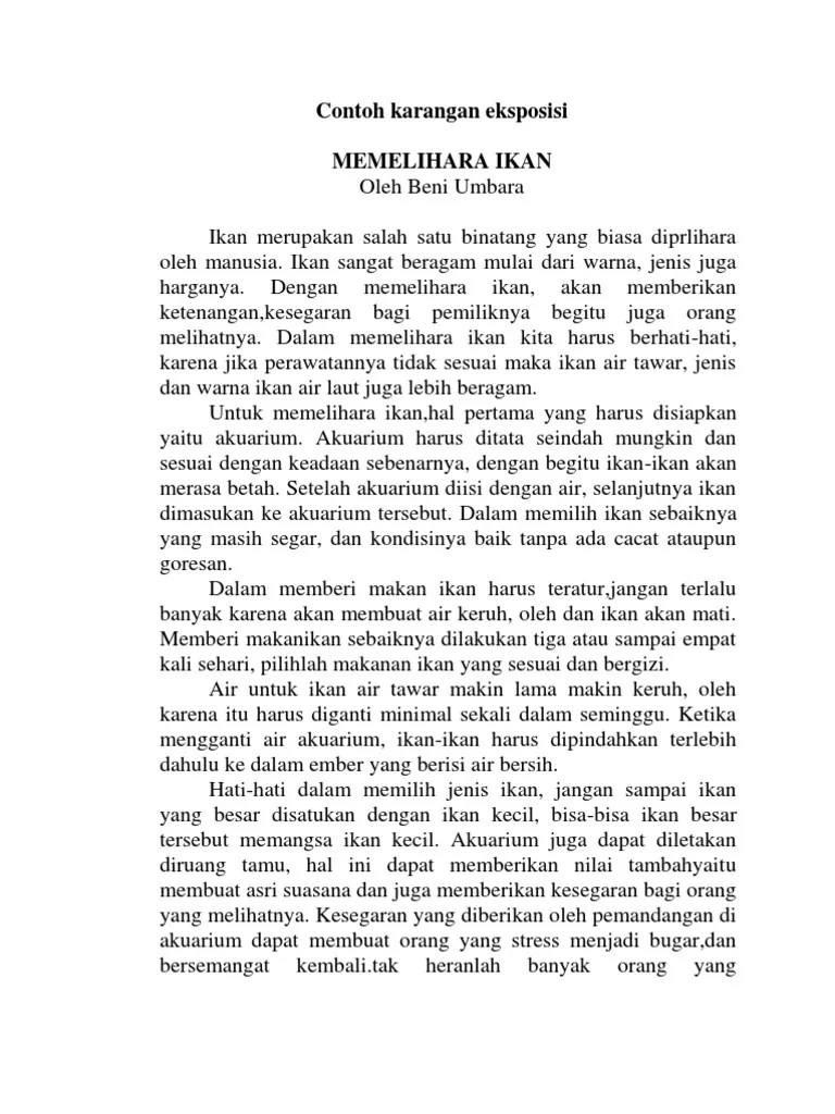 Contoh Karangan Eksposisi | PDF