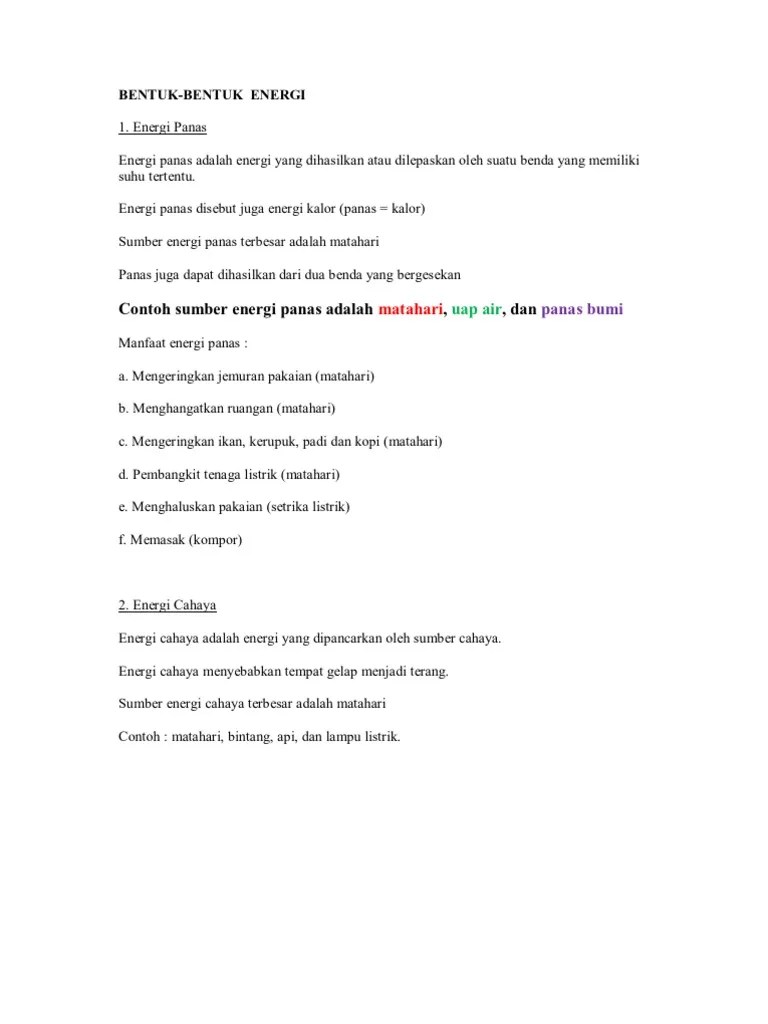 Sumber Energi Panas | PDF