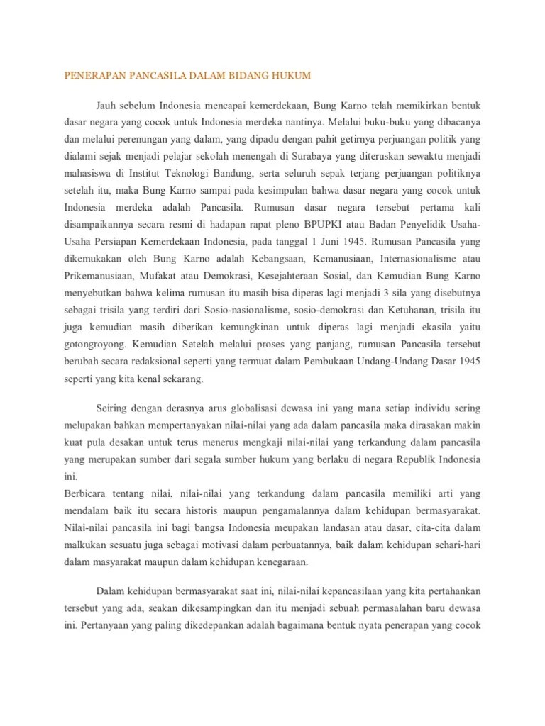 Penerapan Pancasila Dalam Bidang Hukum | PDF