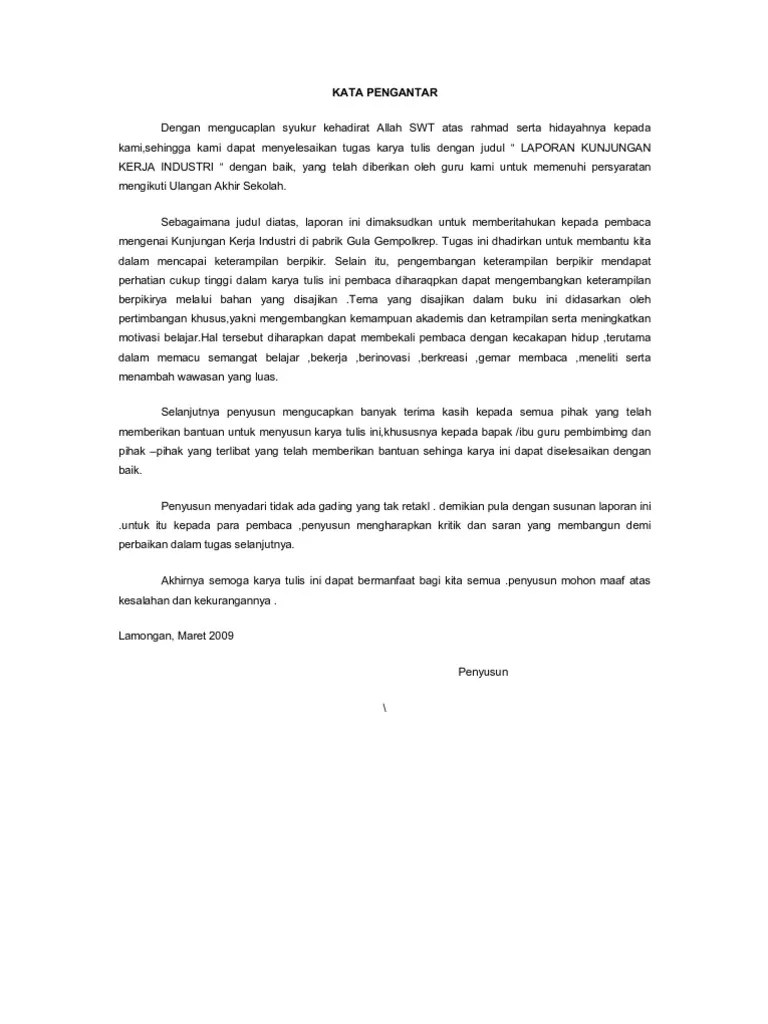 Contoh Kesimpulan Dan Saran Laporan Kunjungan Industri - Kumpulan Contoh  Laporan
