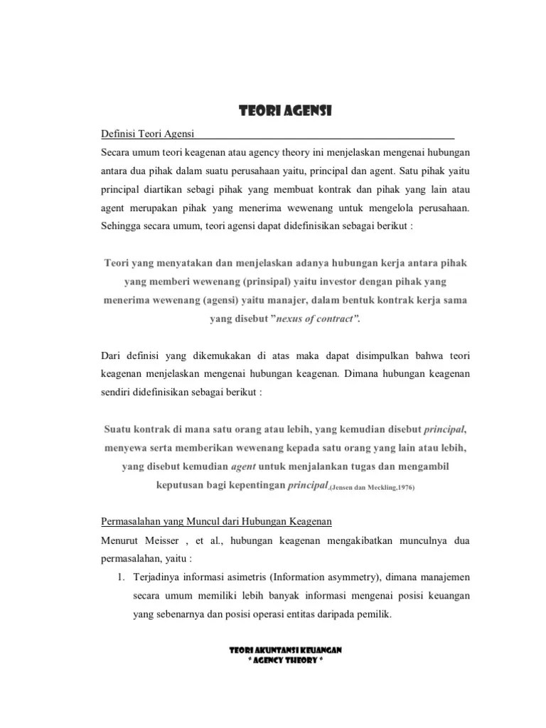 Teori Agency Final | PDF