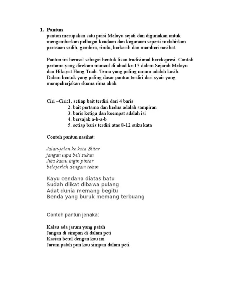 Buatlah Sebuah Pantun Anak-Anak Sesuai Ciri-Ciri Pantun - Safekey