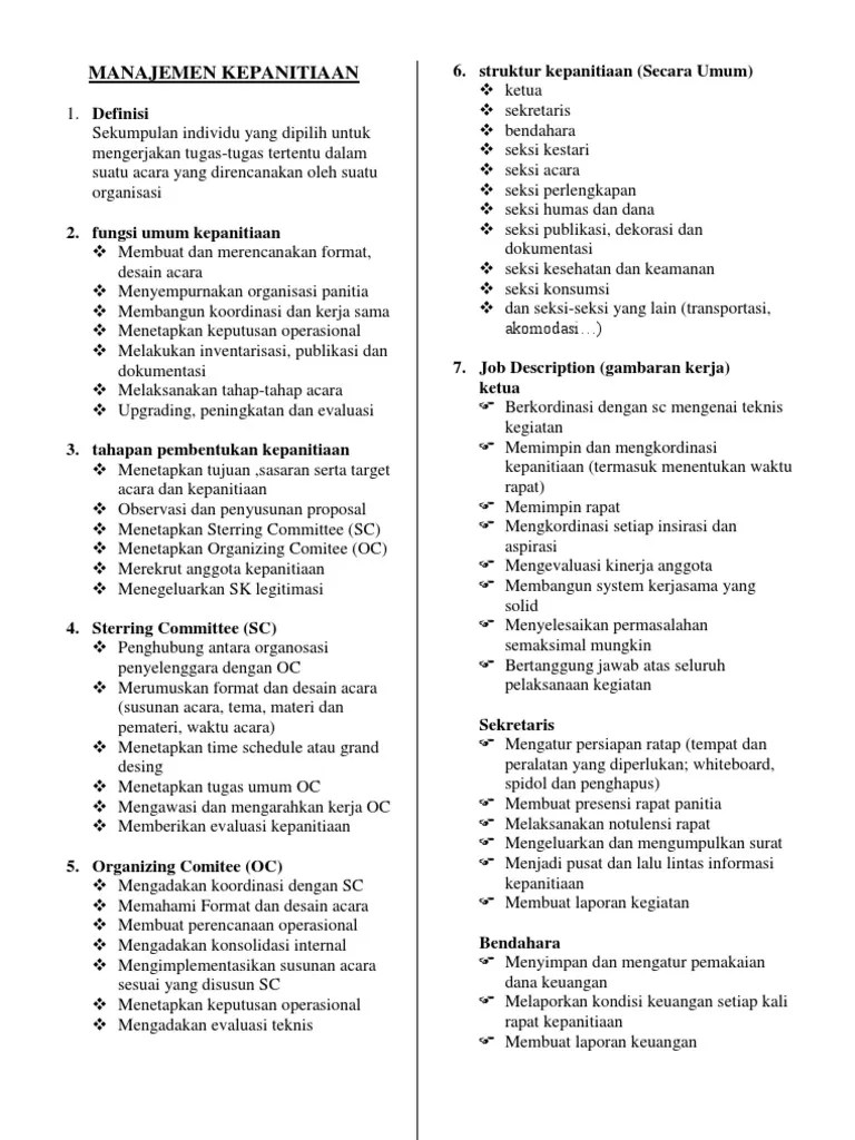 Manajemen Kepanitiaan | PDF