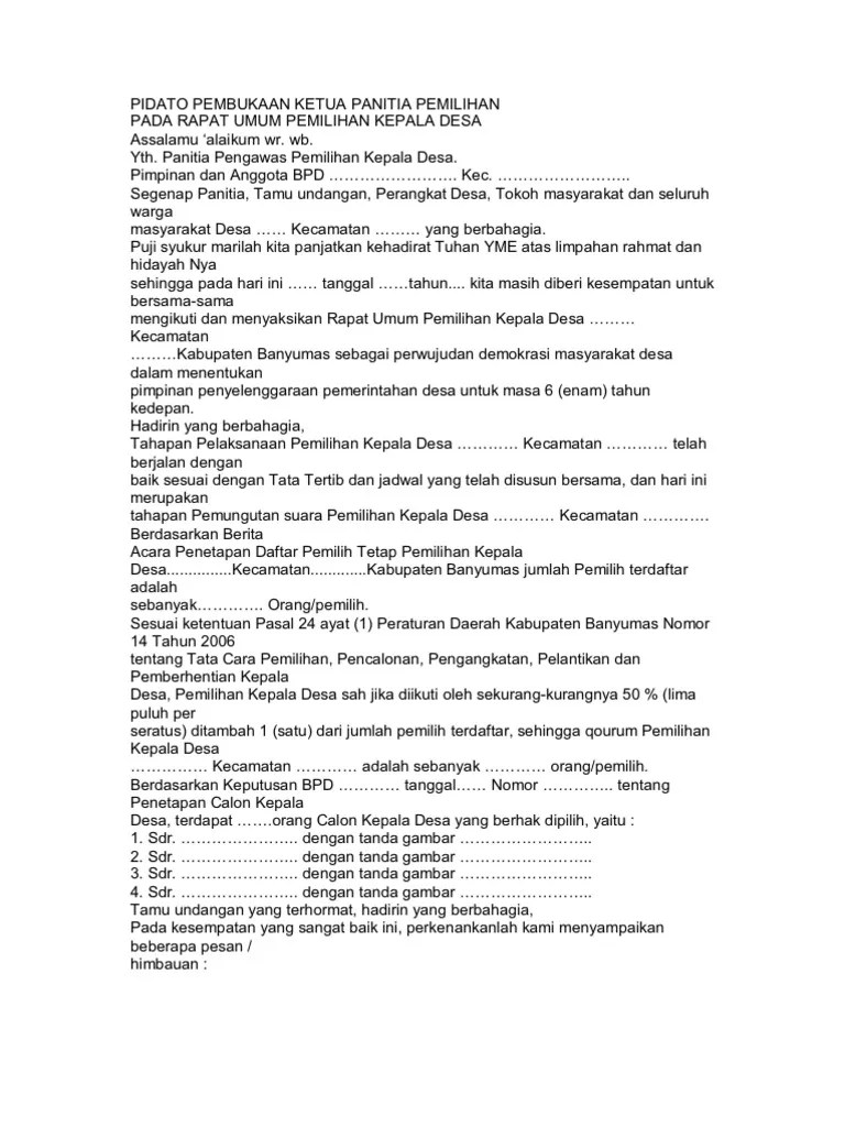 Contoh Kata Sambutan Rapat Rt