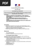 Pièces À Fournir Visa Etudiant Long Sejour (MAROC) | PDF | Visa (Document)  | Maroc