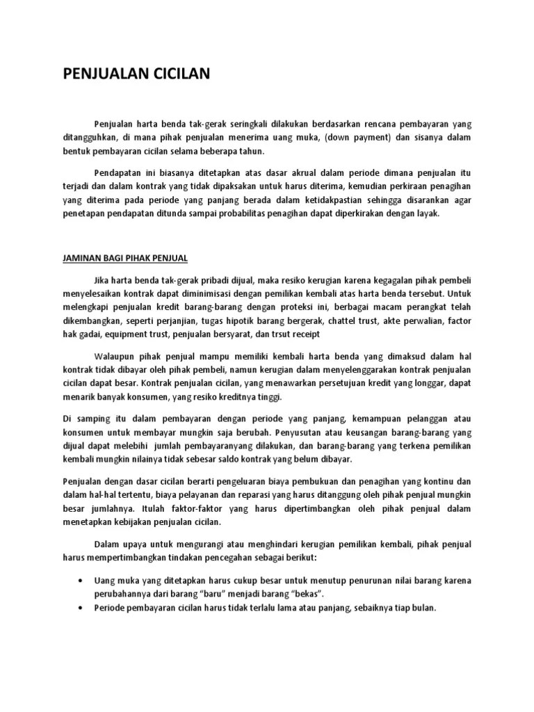 Penjualan Cicilan | PDF