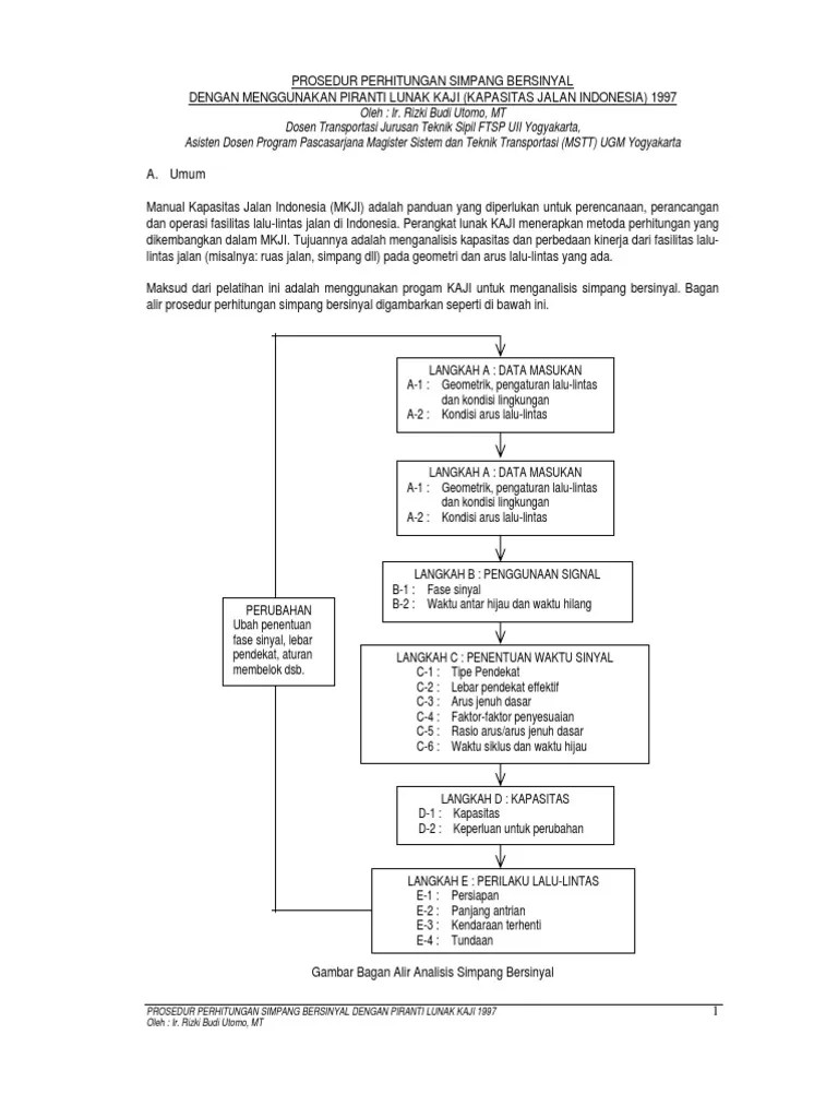 Bahan Pelatihan KAJI Simpang Bersinyal | PDF
