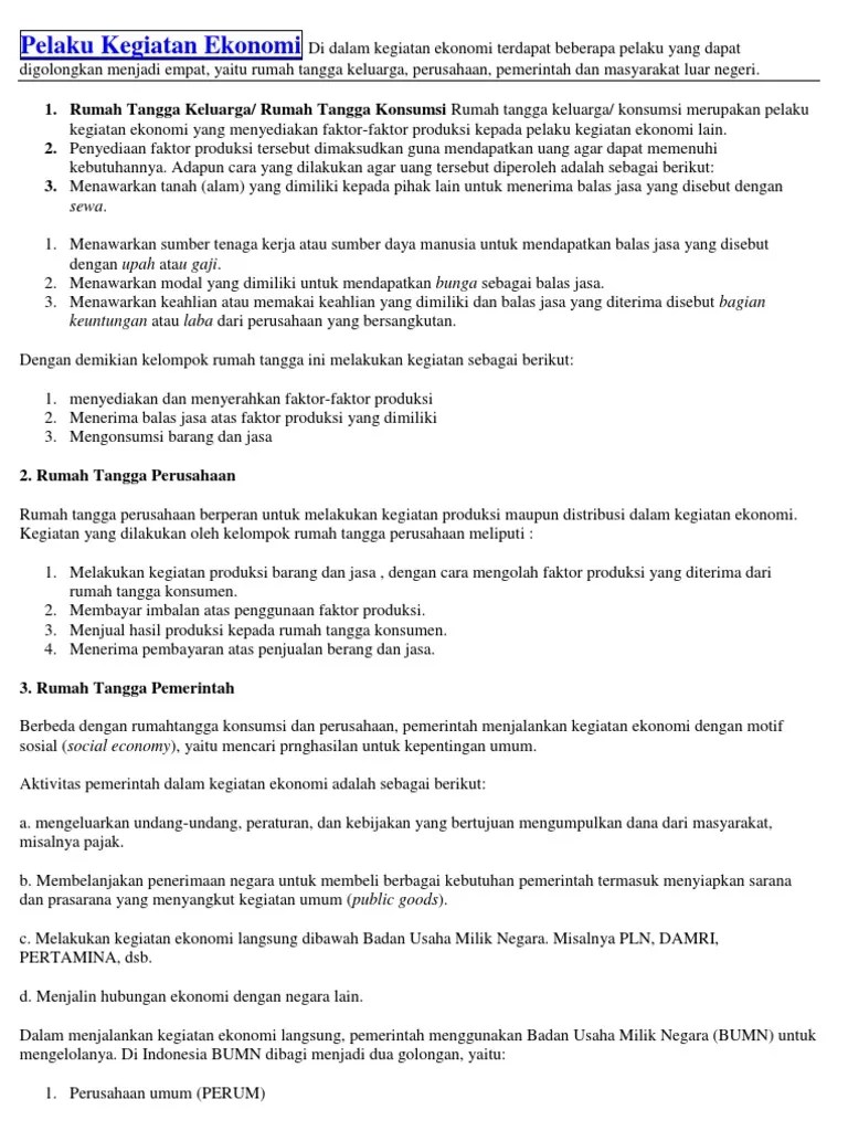 Kegiatan Ekonomi Yang Dilakukan Oleh Rumah Tangga Konsumen Adalah – Rasanya
