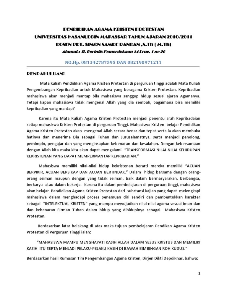 Pendidikan Agama Kristen Protestan | PDF