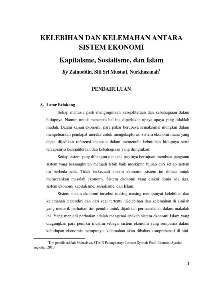 Kelebihan Dan Kelemahan Sistem Ekonomi | PDF