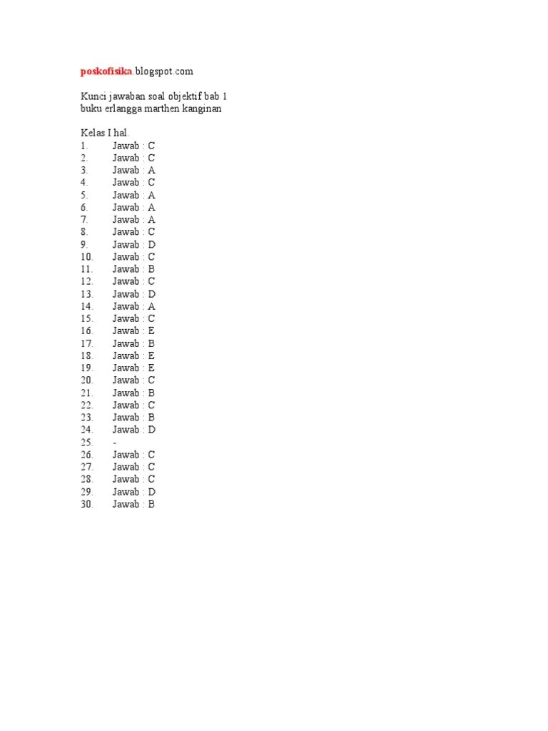 Kunci Jawaban Buku Erlangga Bab1 | PDF