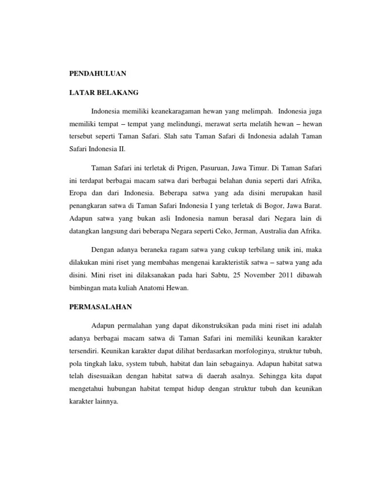 Makalah Taman Safari | PDF