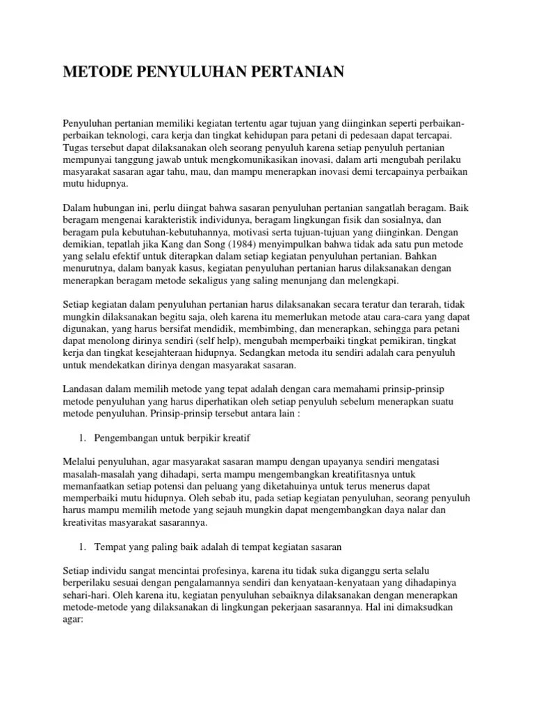 Metode Penyuluhan | PDF