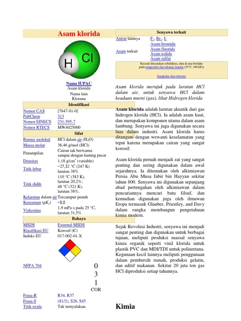 Asam Klorida | PDF