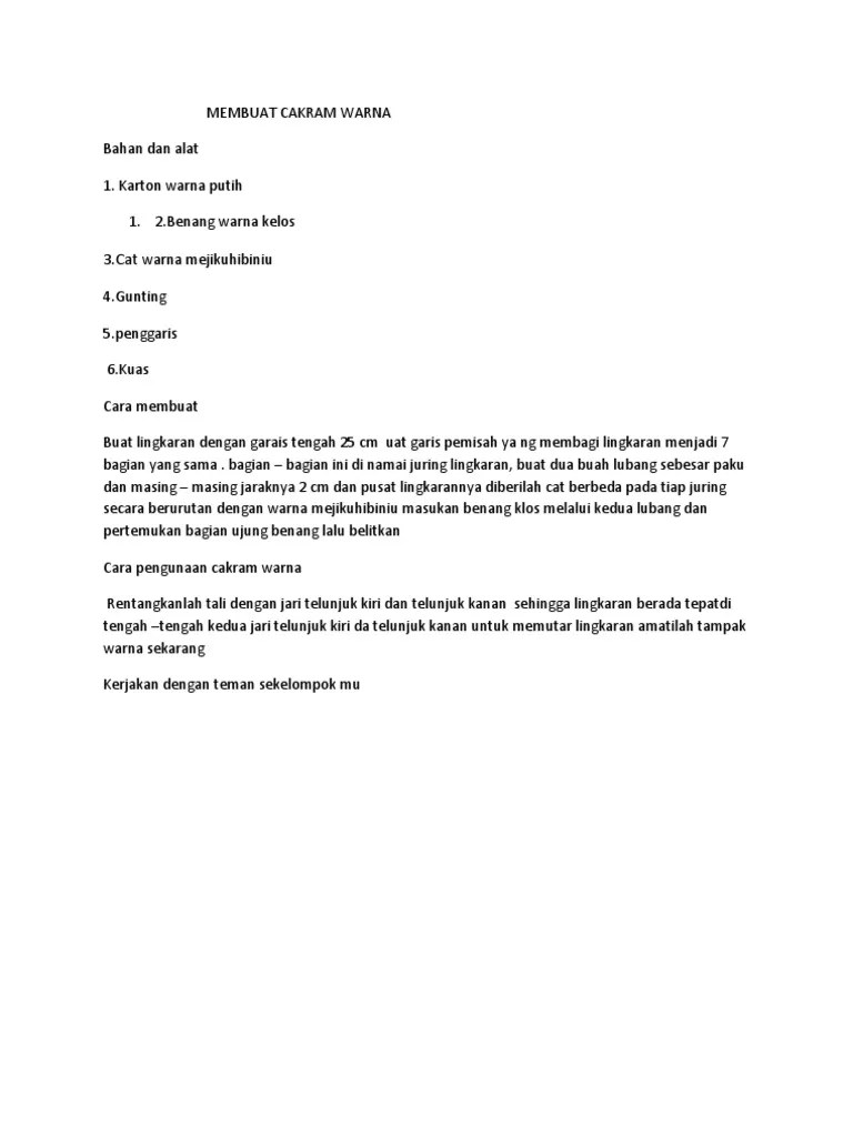 Cara Membuat Cakram Warna | PDF