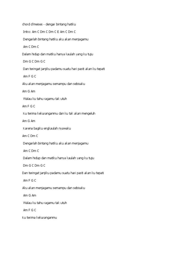 Chord Dengrlah Bntang Hatiku | PDF