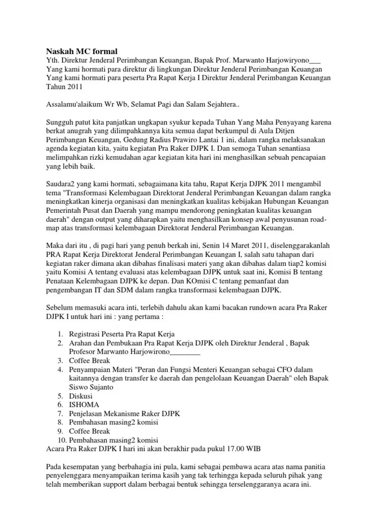 Naskah MC Formal | PDF