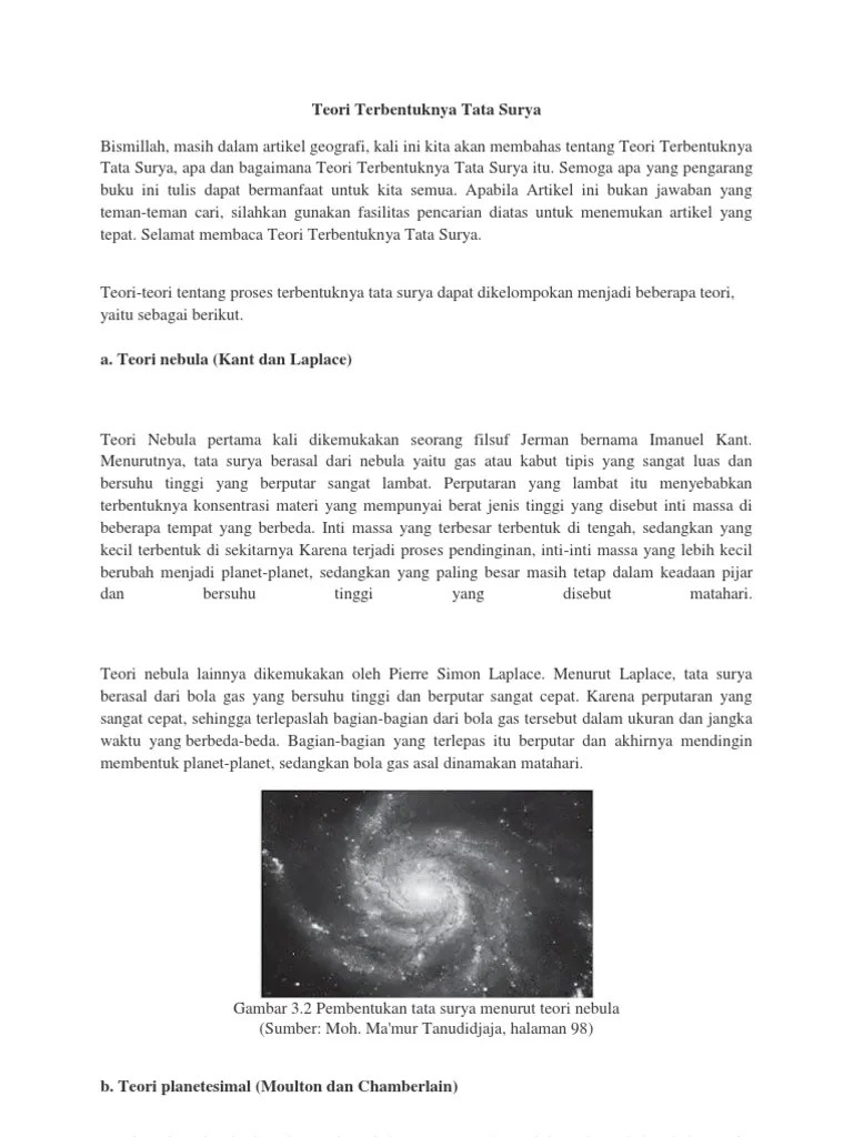 Teori Terbentuknya Tata Surya | PDF