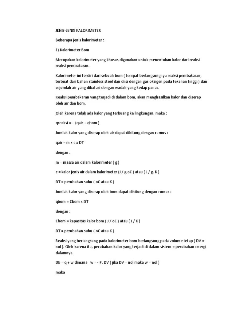 JENIS - Jenis Kalorimeter | PDF