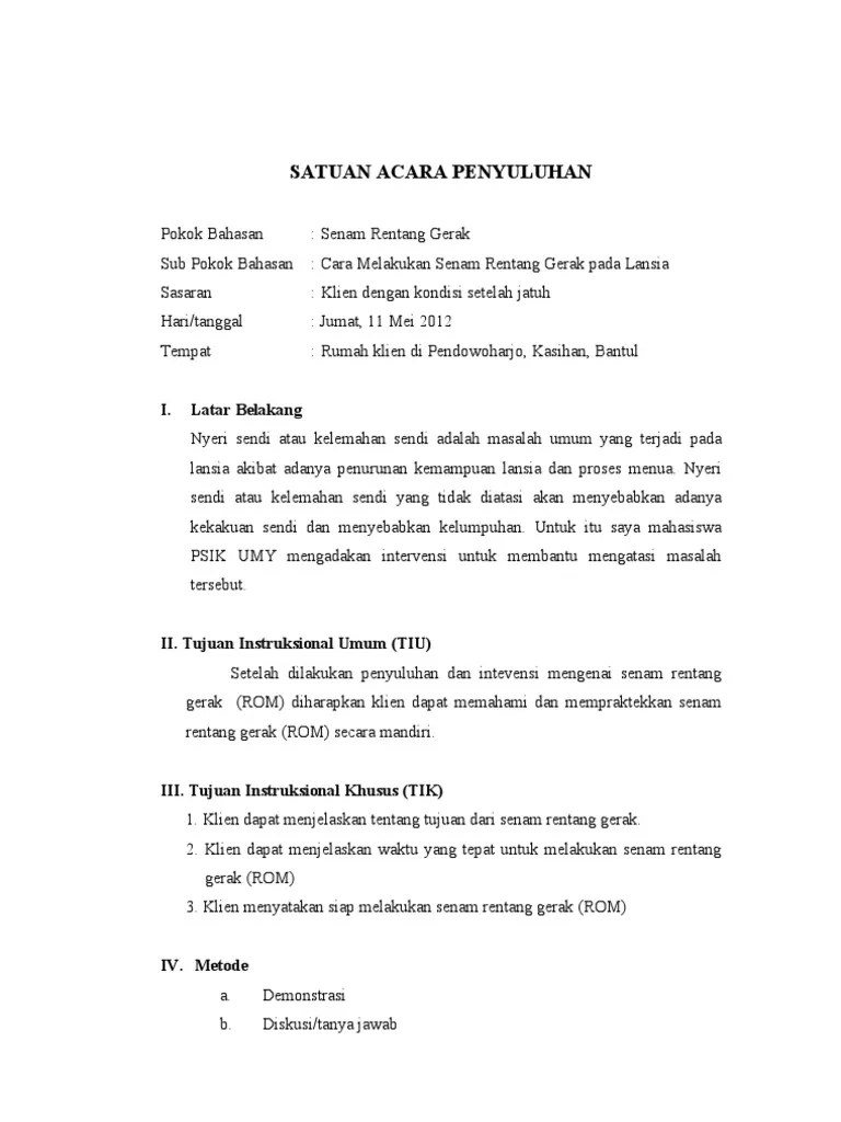 Satuan Acara Penyuluhan Gerontik | PDF