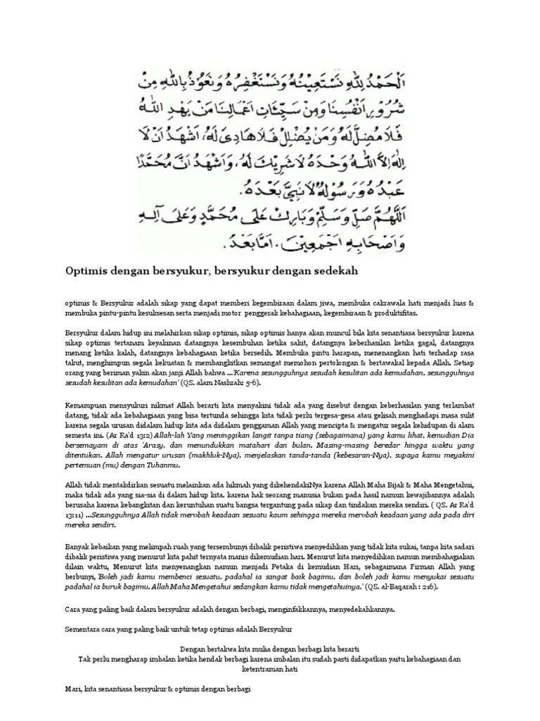 Ceramah Singkat Tentang Optimis – Beinyu.com