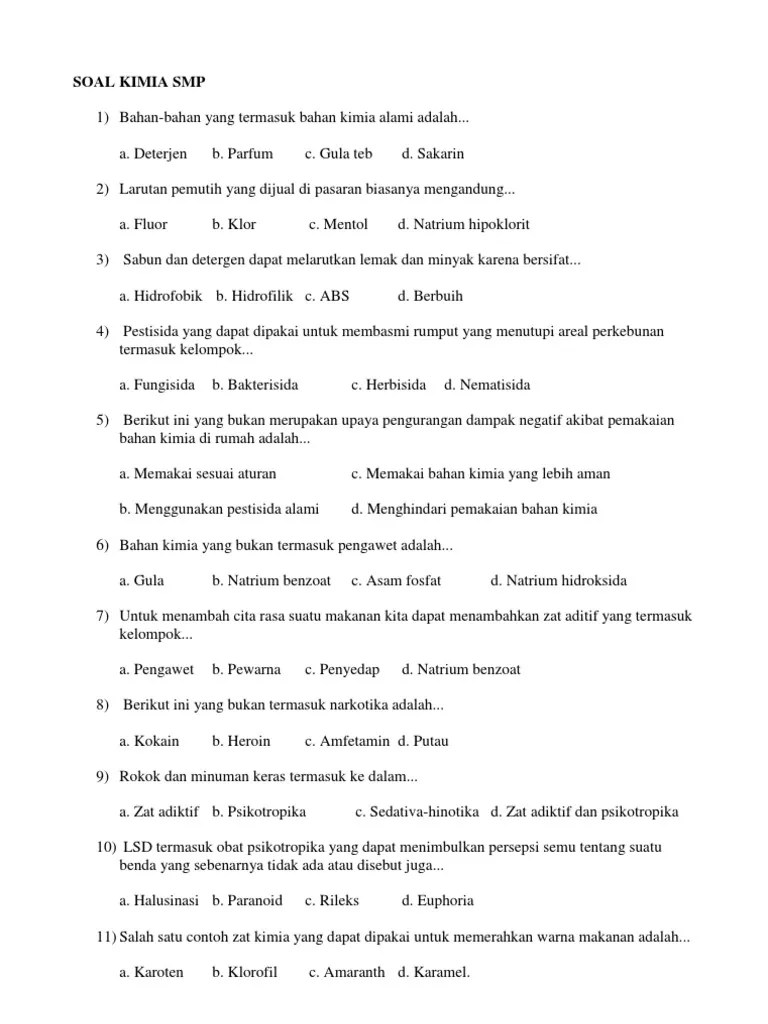 Soal Kimia SMP | PDF