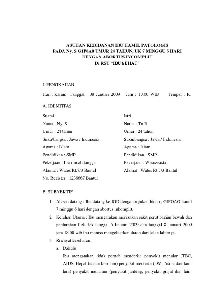 ASKEB Ibu Hamil Dengan Abortus Inkomplit | PDF