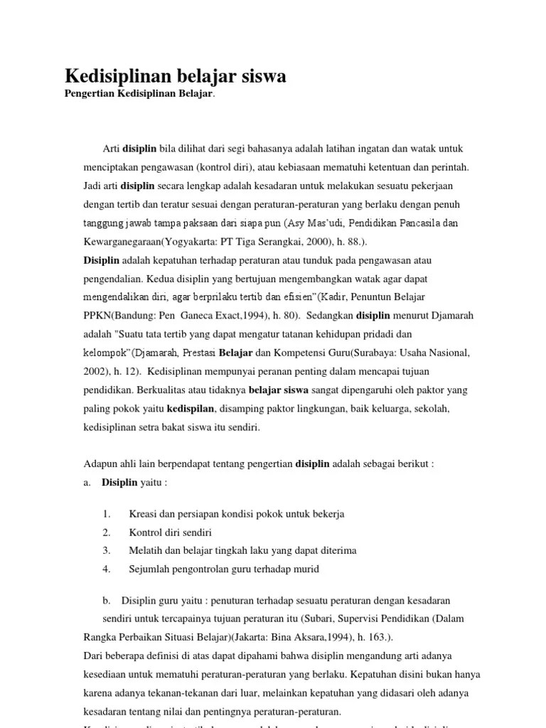 Kedisiplinan Belajar Siswa | PDF