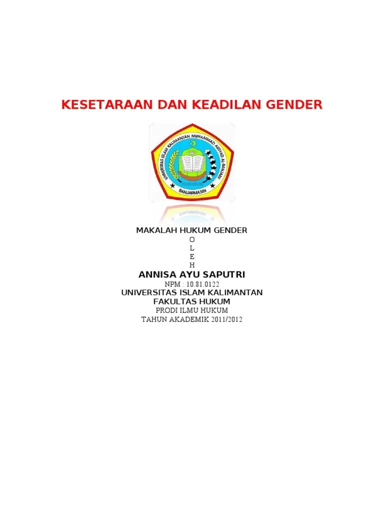 Makalah Kesetaraan Dan Keadilan Gender | PDF