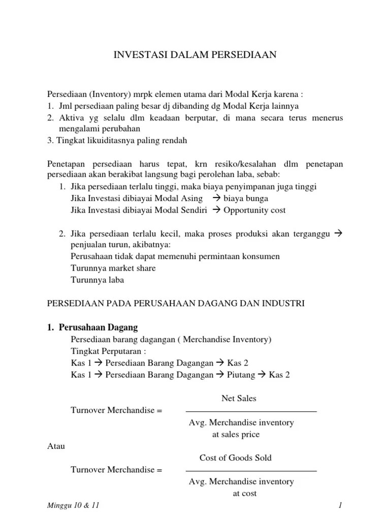 Investasi Dalam Persediaan | PDF