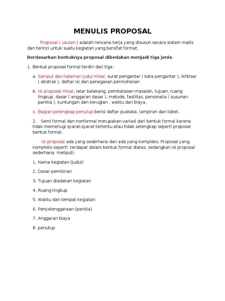 Menulis Proposal | PDF