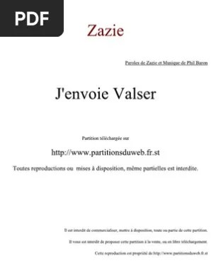 J&rsquo;envoie - Valser Partition Piano | PDF | Divertissement (Général)
