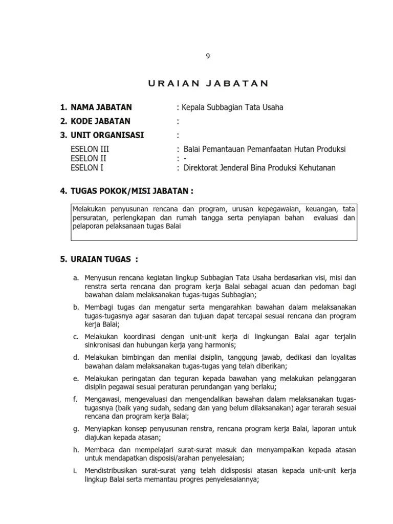 Uraian Jabatan | PDF